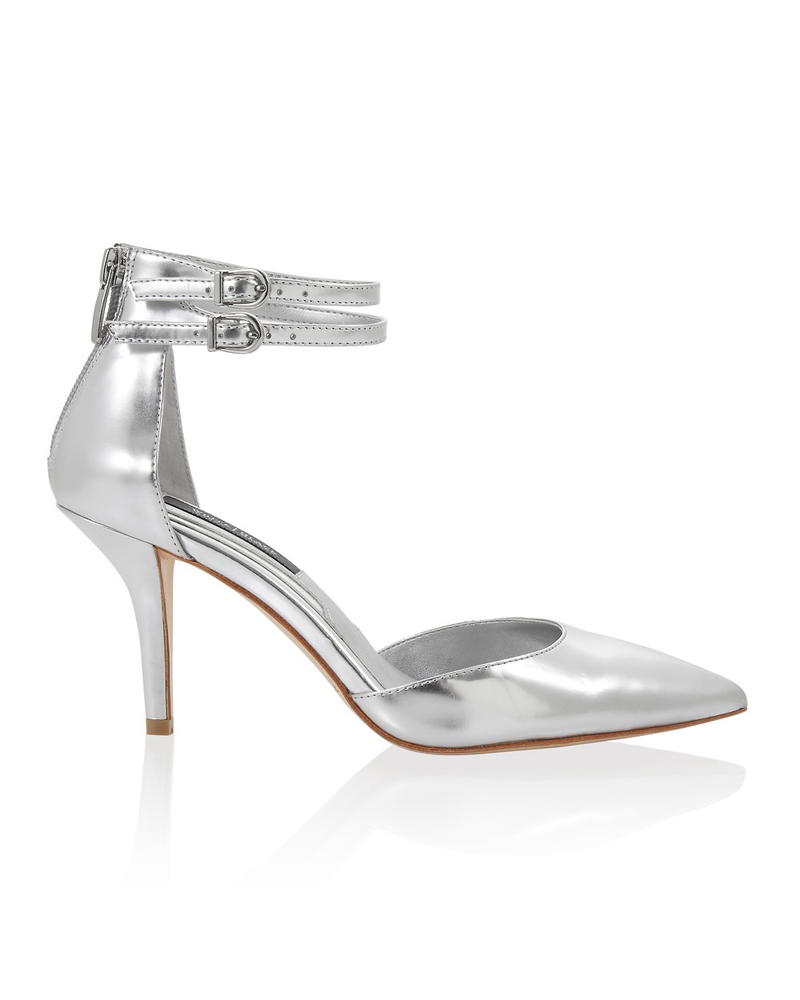 White House/Black Market Silver Heels, $29.99 (were $125) They're real leather. Watch your back, Chico's.